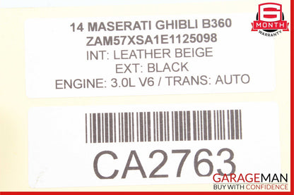 14-17 Maserati Ghibli Rear Right Passenger Side Exterior Door Handle OEM