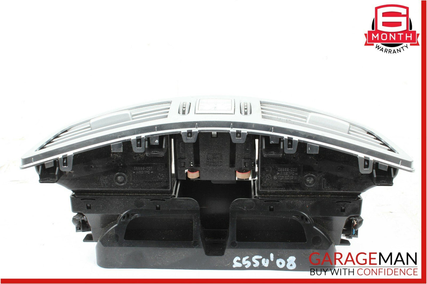 07-13 Mercedes W221 S550 Center Dash AC A/C Air Vent Panel Trim Clock Assembly