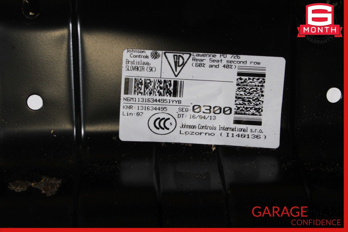 11-17 Porsche Cayenne 958 Rear Left Side Top Upper Seat Cushion Assembly Brown