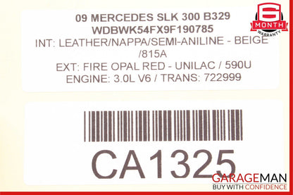 05-11 Mercedes R171 SLK280 SLK300 Front Left Side Sun Visor Sunvisor Shade Cover