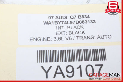07-15 Audi Q7 Rear Right Side Door Lock Latch Actuator Unit 3C4839016 OEM