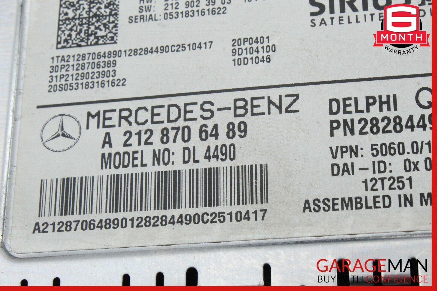 12-15 Mercedes R172 SLK250 Sirius Satellite Radio Receiver Control Module OEM