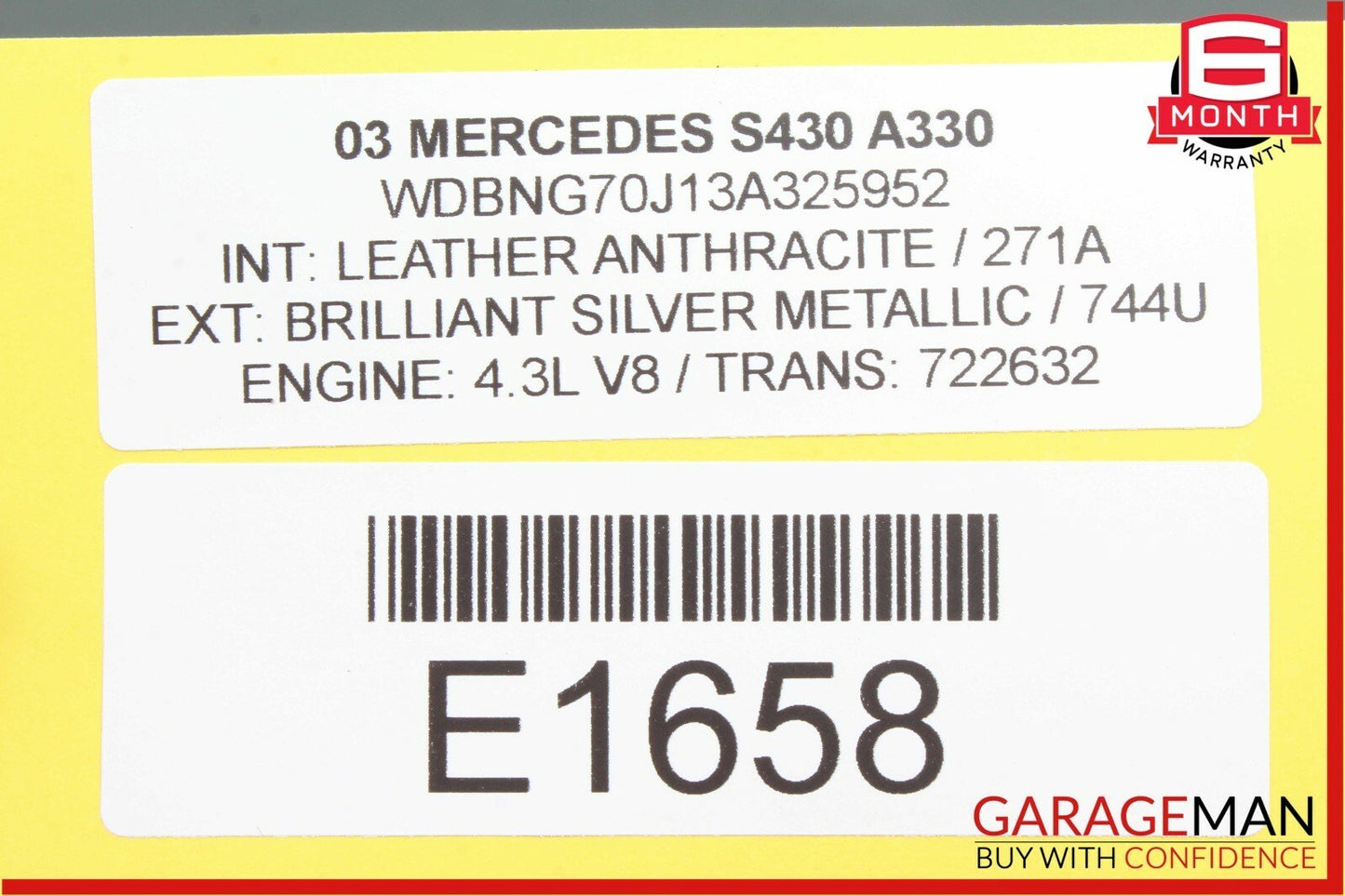 00-06 Mercedes W220 S430 S500 Rear Left Side Seat Control Module 2208216279 OEM