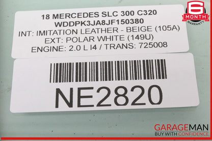 12-20 Mercedes R172 SLC300 SLK350 Rear Left Driver Side Quarter Window Glass OEM