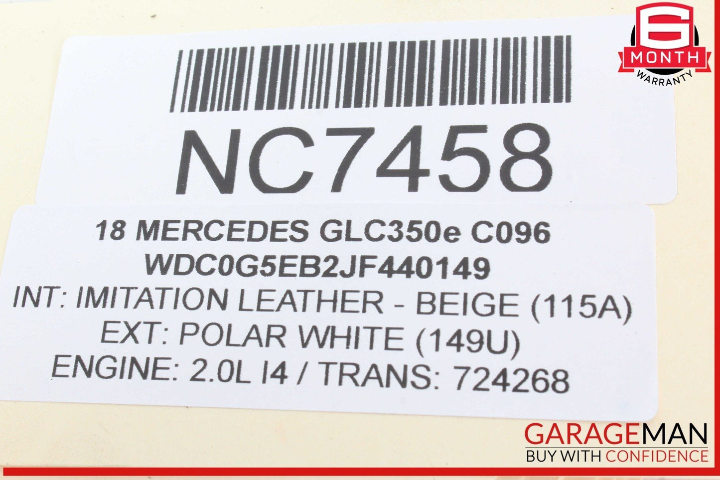 18-20 Mercedes X253 GLC350e Front Right Passenger Side Bumper Cover Grille OEM