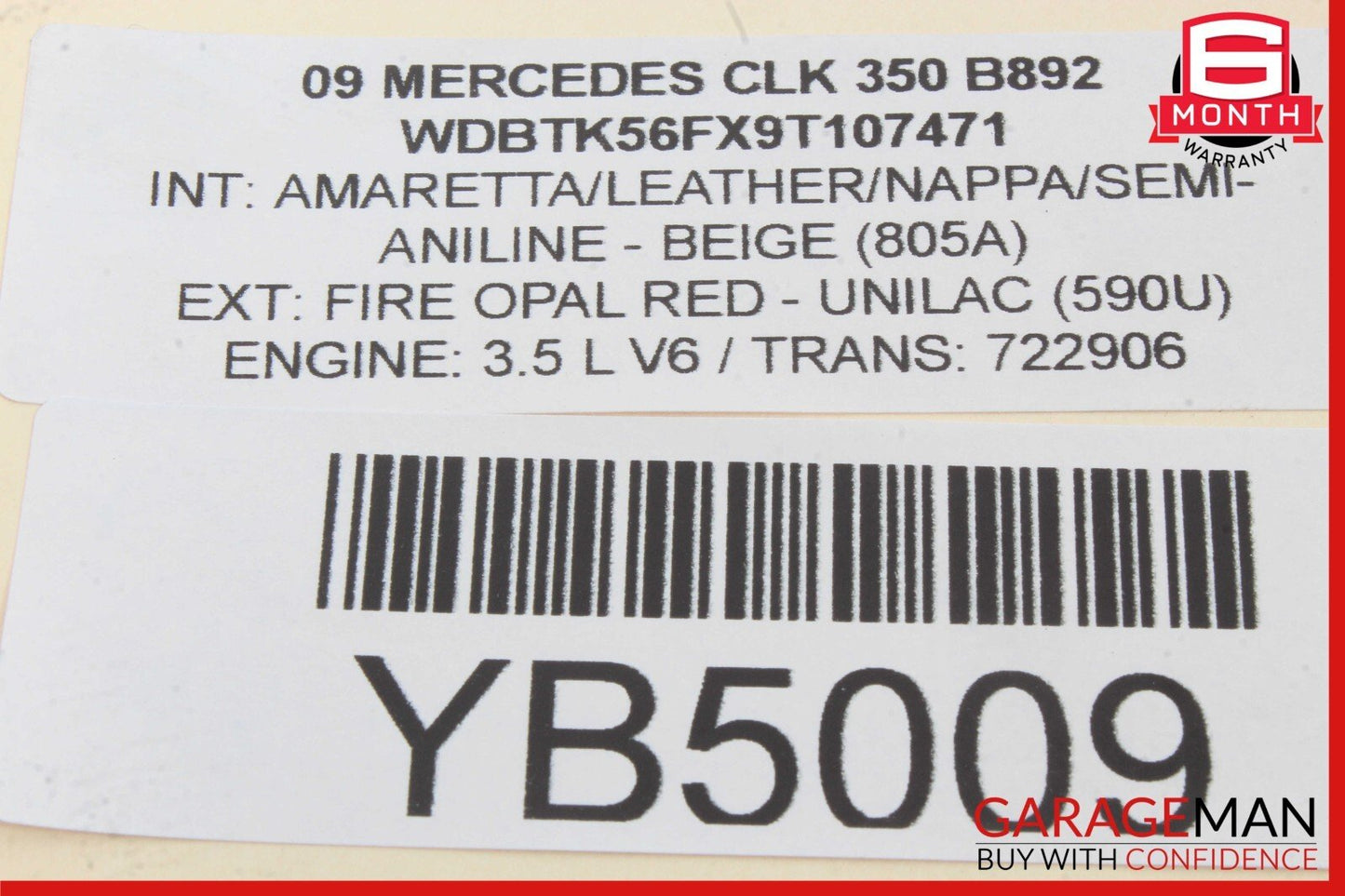 03-09 Mercedes W209 CLK500 CLK350 Front Left Door Window Regulator Motor Unit