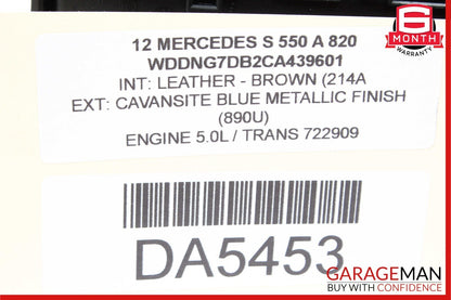 10-13 Mercedes W221 S550 S600 Front Right Side Door Control Module Unit