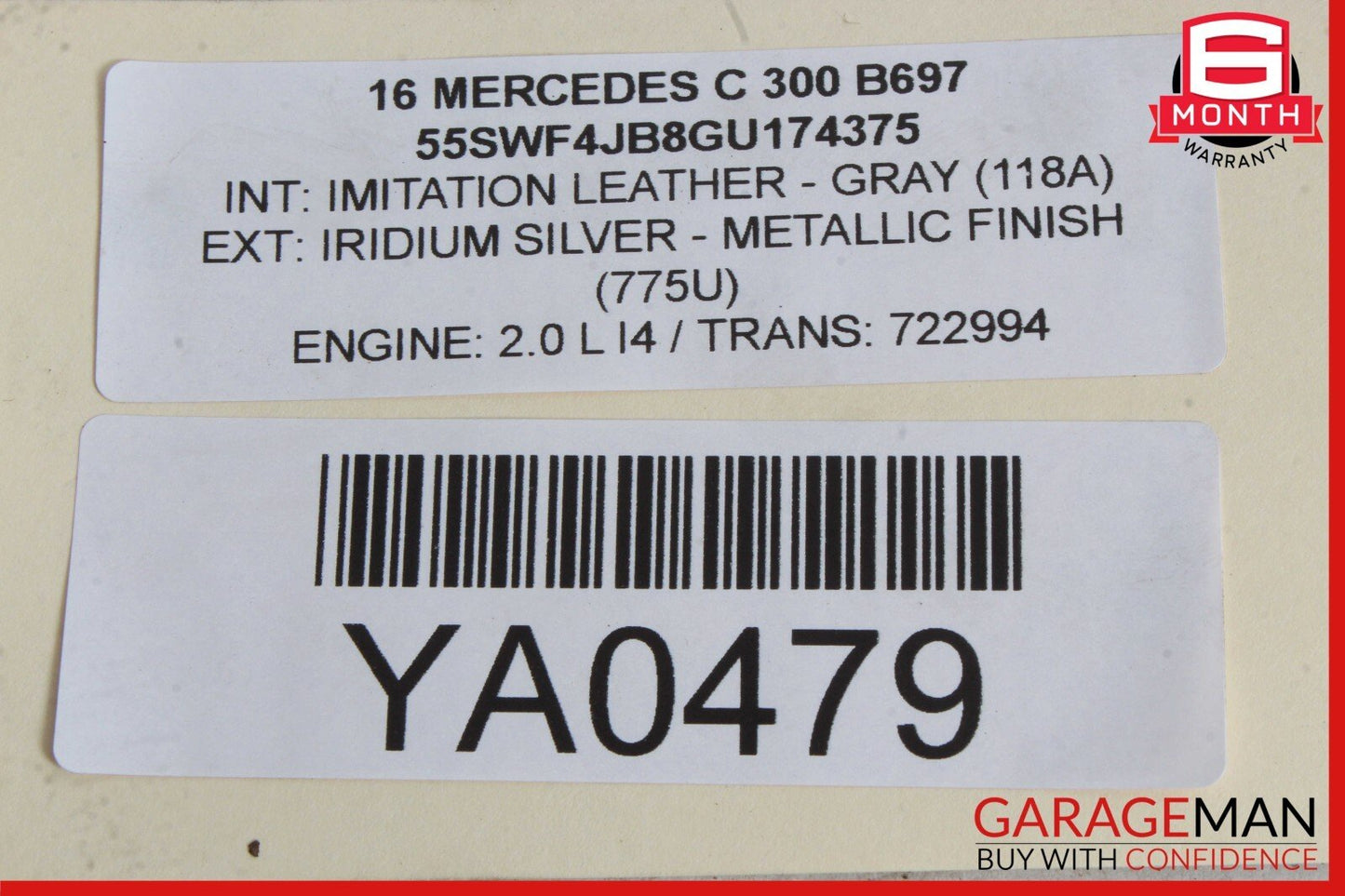 15-20 Mercedes W205 C300 C350e Front Right Side Upper Transverse Control Arm