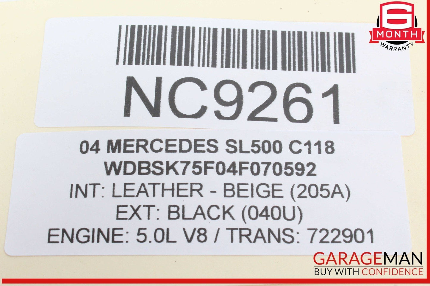 03-12 Mercedes R230 SL500 Convertible Top Right Side Load Assist Cylinder