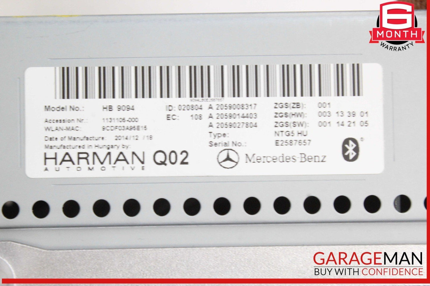 15-18 Mercedes W205 C300 AM FM Command Head Unit Navigation Radio 2059008317 OEM