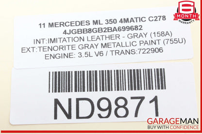 06-13 Mercedes W164 ML350 4MATIC Front Right Side Door Control Module OEM