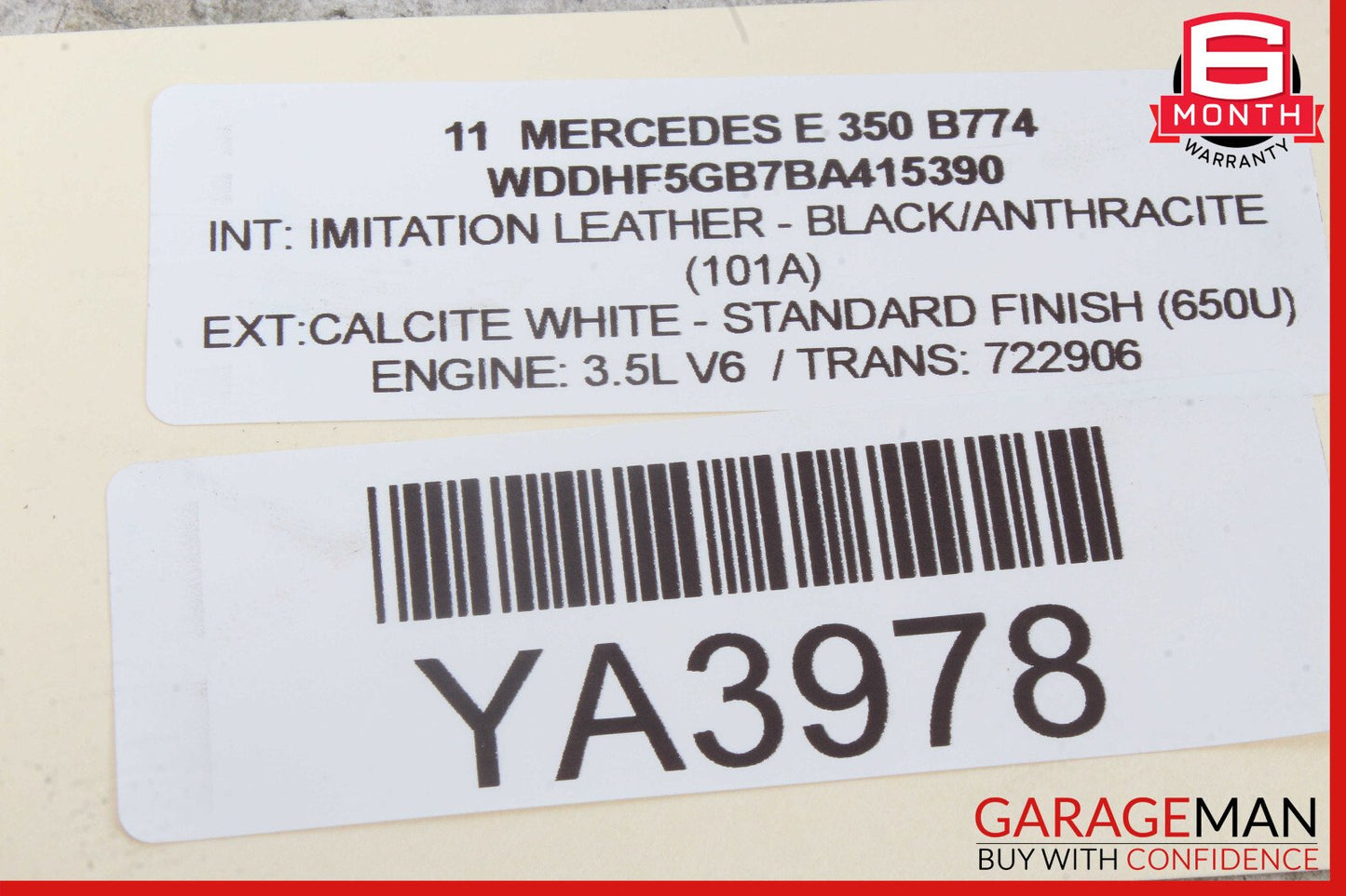 10-13 Mercedes W212 E350 Front Left Side Mirror Door Rear View White OEM
