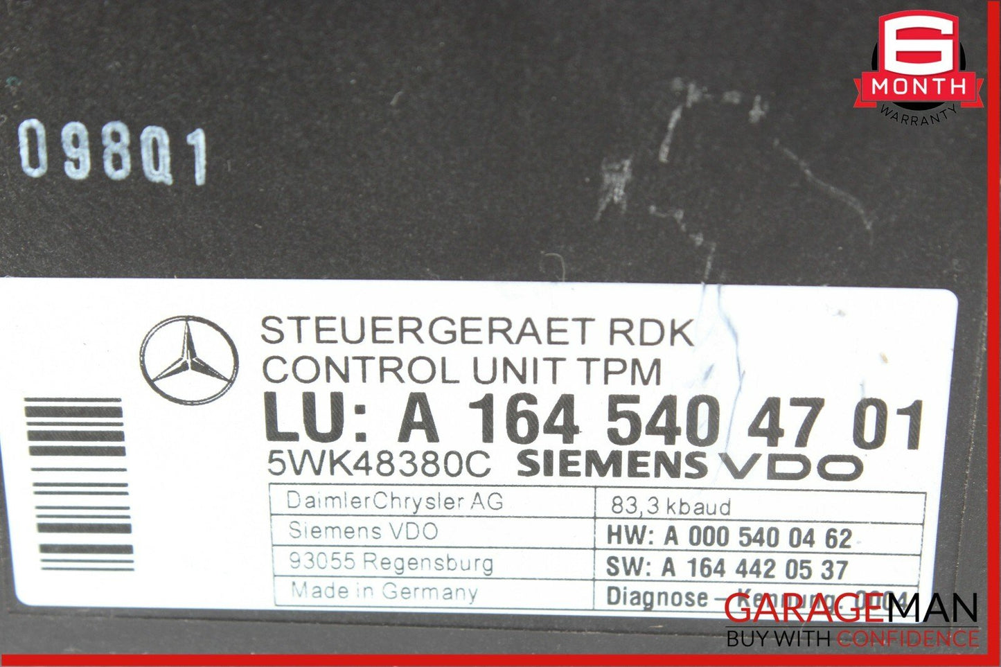 06-12 Mercedes GL450 E350 CL63 AMG TPMS Tire Pressure Control 1645404701 OEM