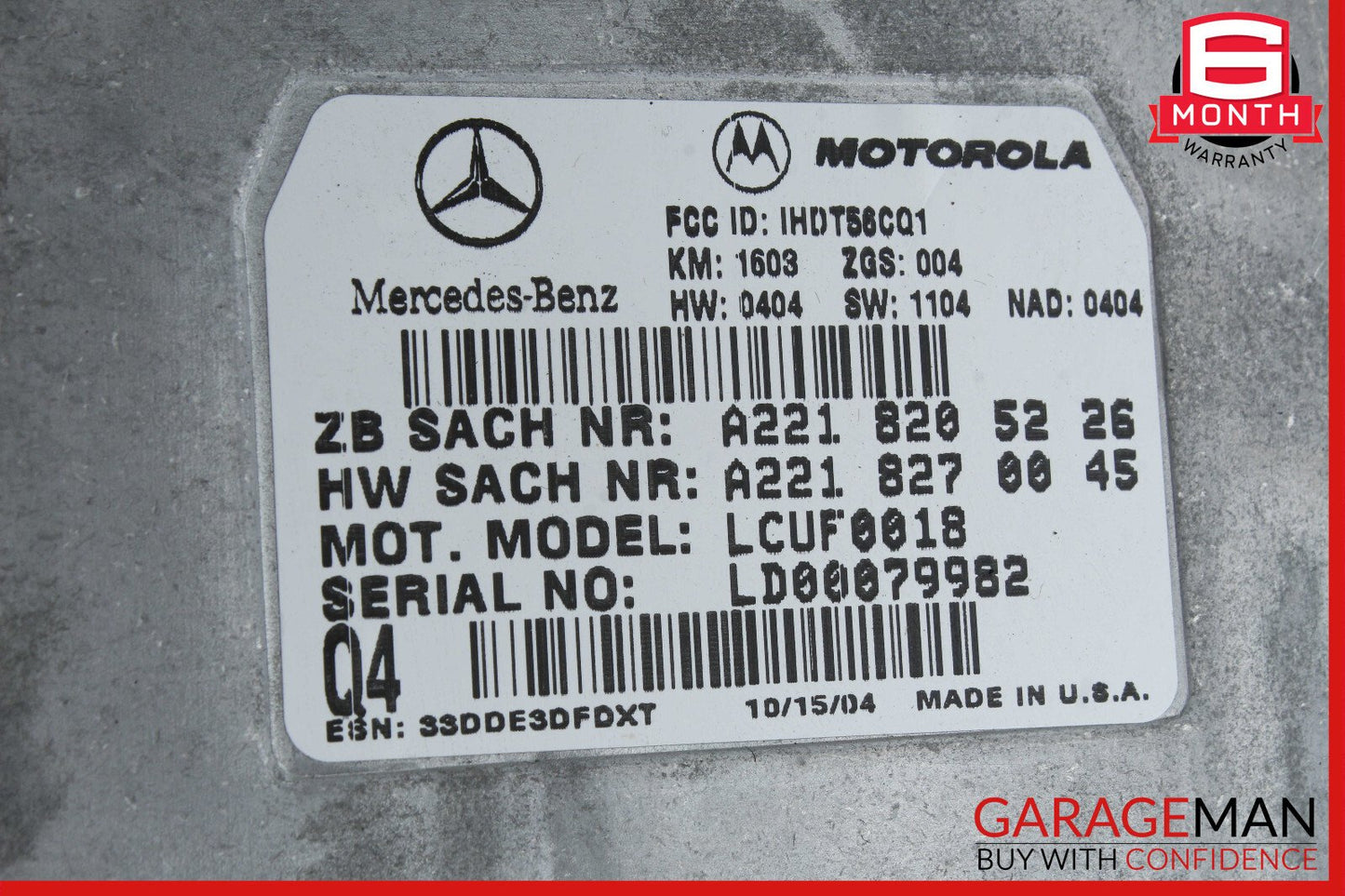 Mercedes W219 CLS500 E350 Voice Communication Control Module OEM