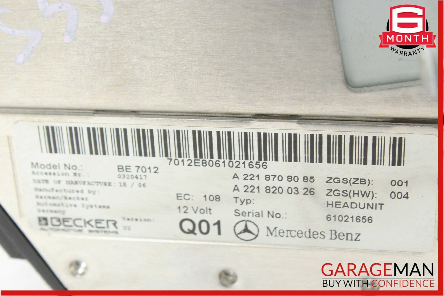 07-09 Mercedes W221 S550 Navigation Command Comand Head Unit Audio CD Changer