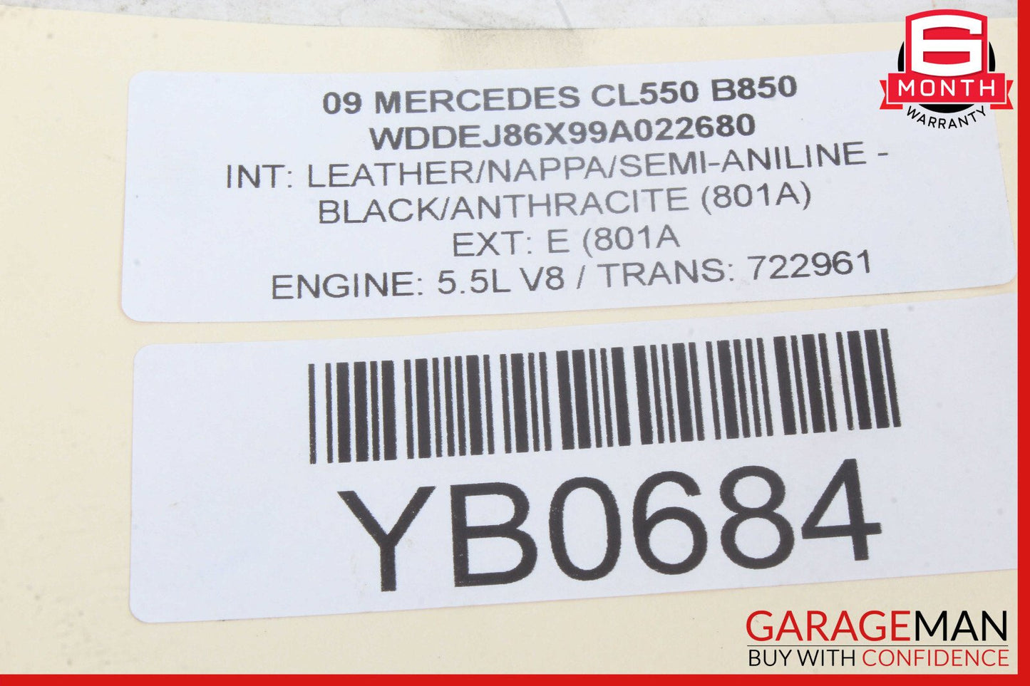 07-14 Mercedes W216 CL550 CL65 AMG Rear Right Door Window Regulator Motor Unit