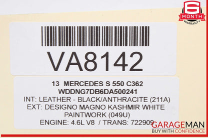 07-13 Mercedes W221 S550 Rear Right Passenger Side Window Regulator Motor OEM