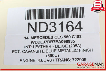 08-18 Mercedes W218 CLS550 C250 Rear Left Side Door Control Module Unit OEM