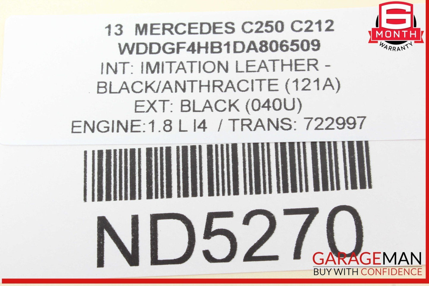 08-18 Mercedes W204 C250 C300 Rear Right Side Door Control Module Unit OEM