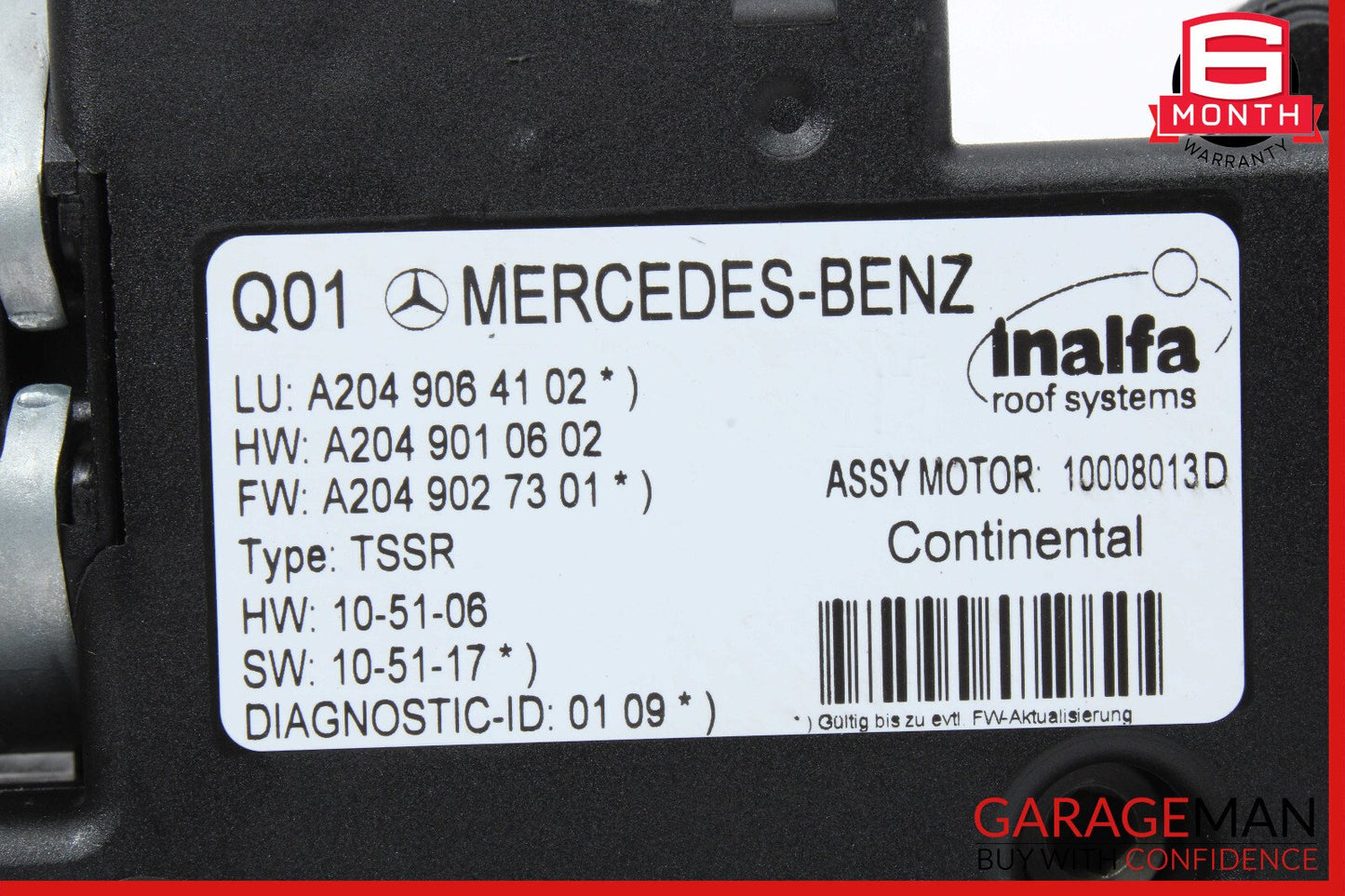 08-15 Mercedes X204 GLK350 Panoramic Sunroof Sun Roof Motor 2048200708 OEM