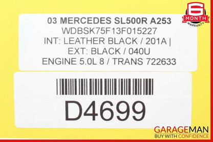 03-11 Mercedes R230 SL500 Rear Left Convertible Roof Load Assist Cylinder OEM