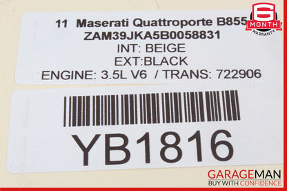 09-13 Maserati Quattroporte S M139 Right Side Dashboard Panel Airbag OEM