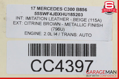 15-20 Mercedes W205 C300 RWD Rear Differential Diff Axle Carrier Assembly