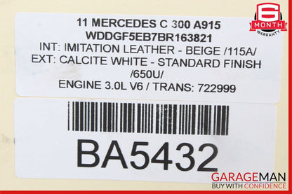08-17 Mercedes C300 E350 Trunk Lid Latch Lock Actuator w/ Cylinder Lock Latch