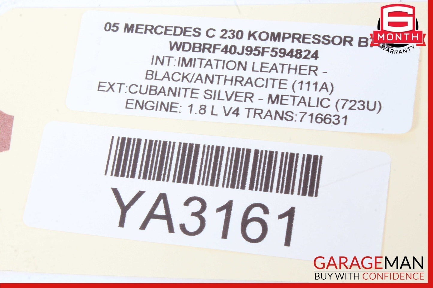 01-07 Mercedes W203 C230 Front Right Sun Visor Sunvisor Sun Visor Shade Gray