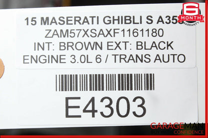 14-17 Maserati Ghibli Rear Right & Left Suspension Coil Spring Absorber Set OEM
