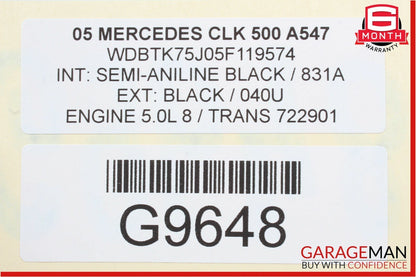 03-09 Mercedes W209 CLK350 CLK500 Convertible Soft Top Roof Cover Assembly OEM