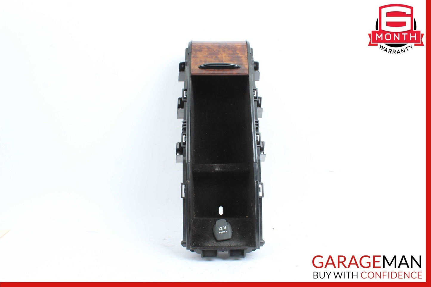 06-11 Mercedes W219 CLS350 Rear Center Console Storage Armrest Compartment Wood