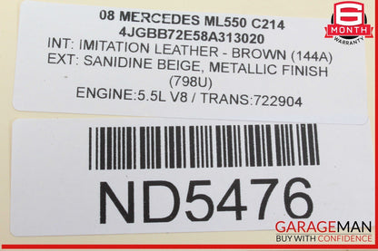 07-12 Mercedes W164 ML550 ECU ECM Engine Control Module Unit 2731536791 OEM