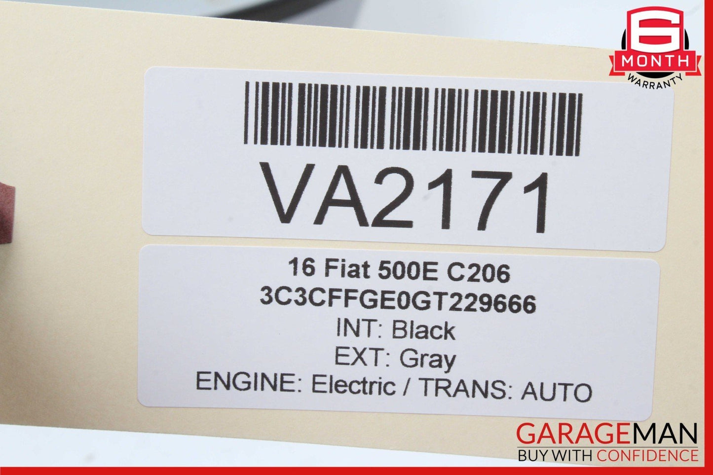 12-19 Fiat 500E Front Left Driver Side Door Rear View Mirror Gray OEM