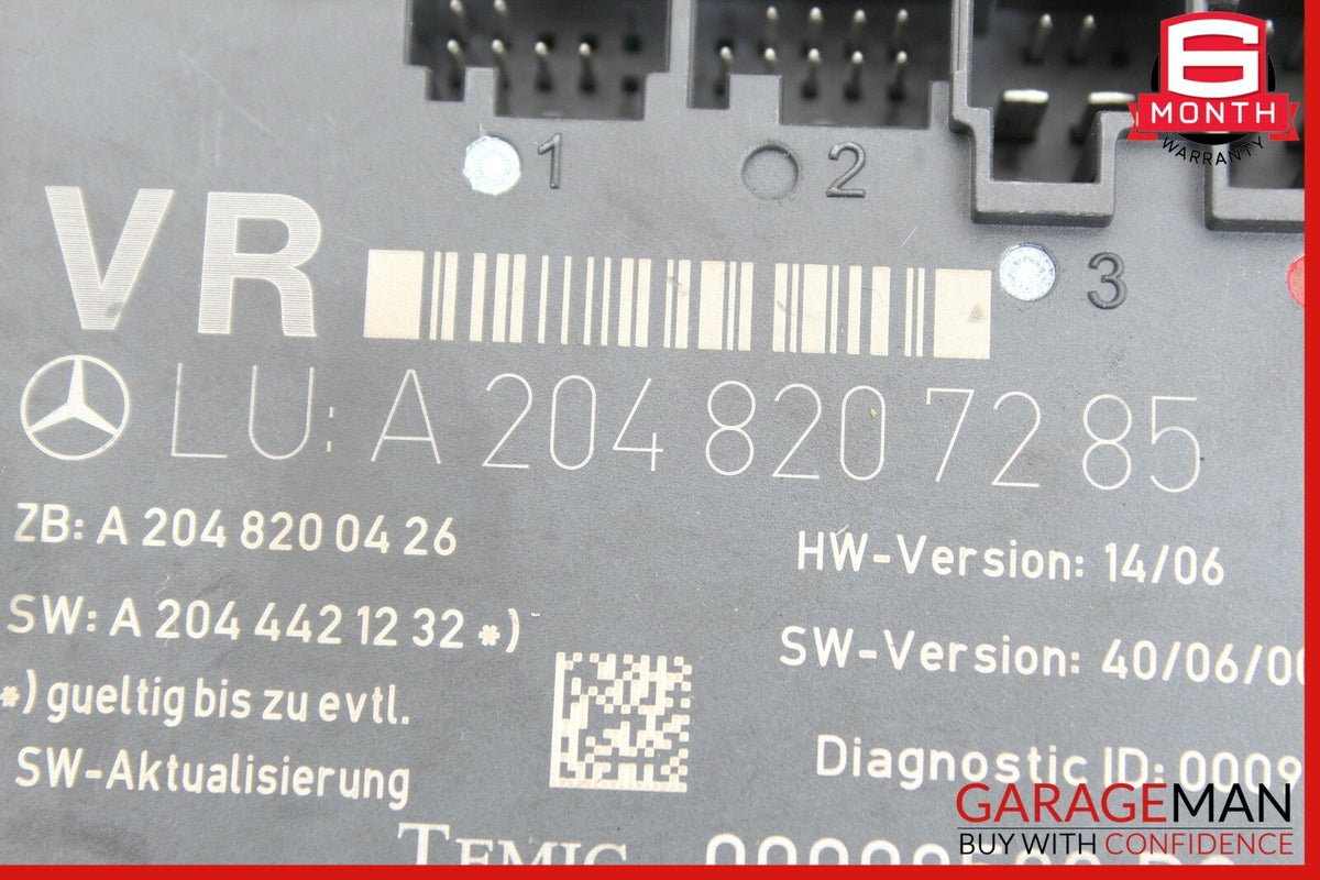 08-14 Mercedes W204 C300 C350 Sedan Front Right Side Door Control Module Unit