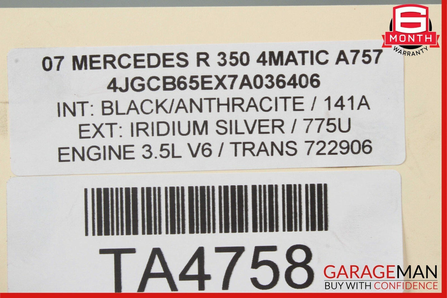 06-10 Mercedes W251 R350 R500 Front Left Driver Side Shock Absorber Spring Strut