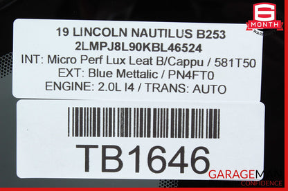 19-21 Lincoln Nautilus Rear Right Passenger Side Quarter Window Glass OEM