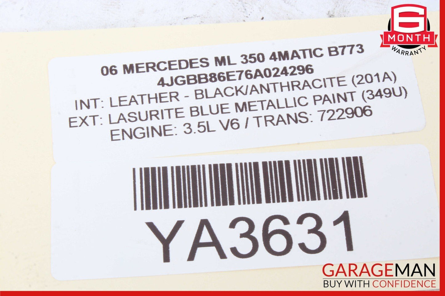 06-08 Mercedes W164 ML320 ML500 Front Left Driver Side Mirror Door Rear View OEM