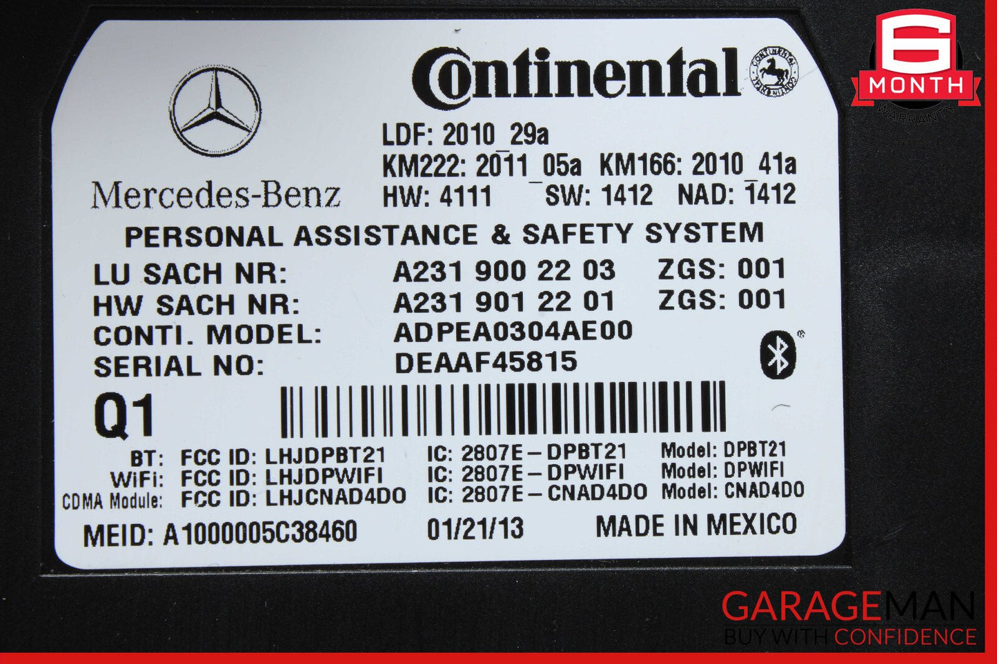 Mercedes-Benz A2319012201 Engine Control Module ECM 2319000904 2002-2005