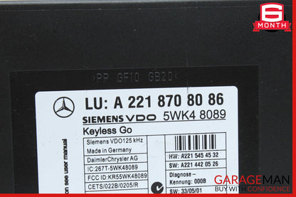 07-10 Mercedes W221 S550 CL550 Keyless Go Control Module 2218708086 OEM