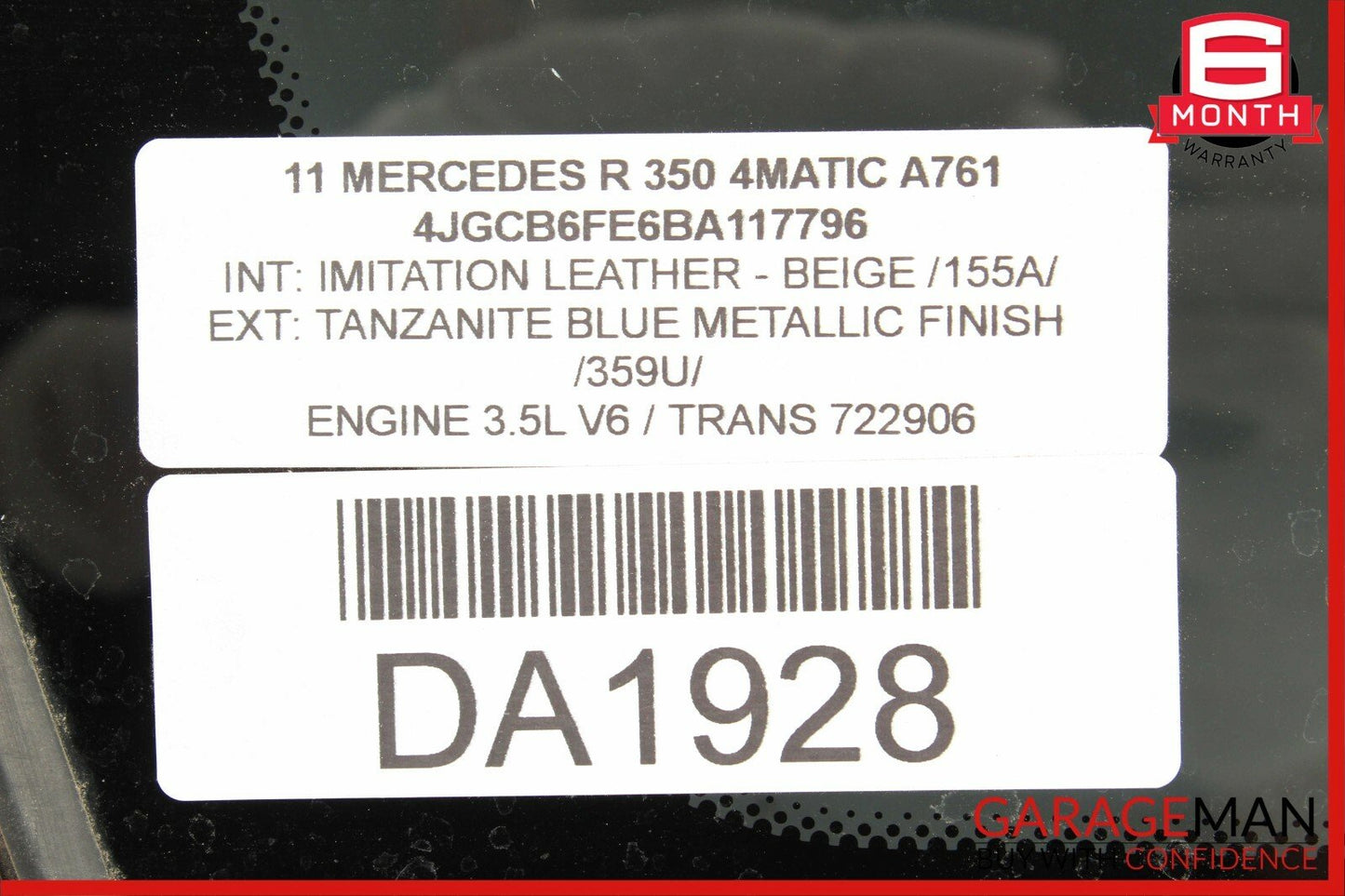 06-13 Mercedes W251 R350 Rear Left Driver Side Door Quarter Window Auto Glass