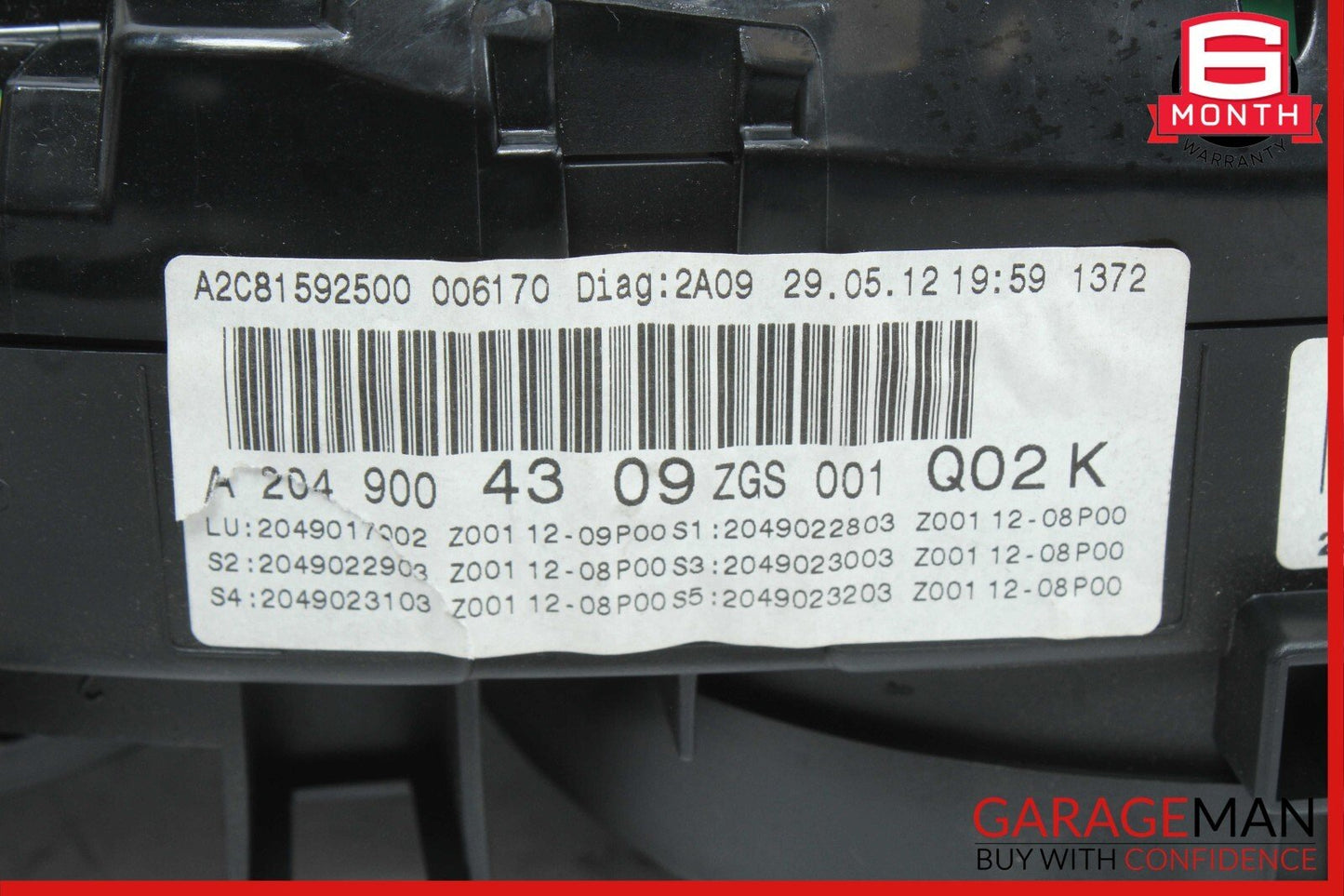 12-14 Mercedes W204 C250 C300 Instrument Speedometer Cluster 2049004309 OEM