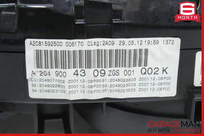 12-14 Mercedes W204 C250 C300 Instrument Speedometer Cluster 2049004309 OEM