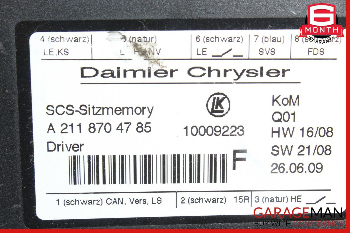 10-12 Mercedes W251 R350 GL450 ML350 Front Left Driver Side Seat Control Module