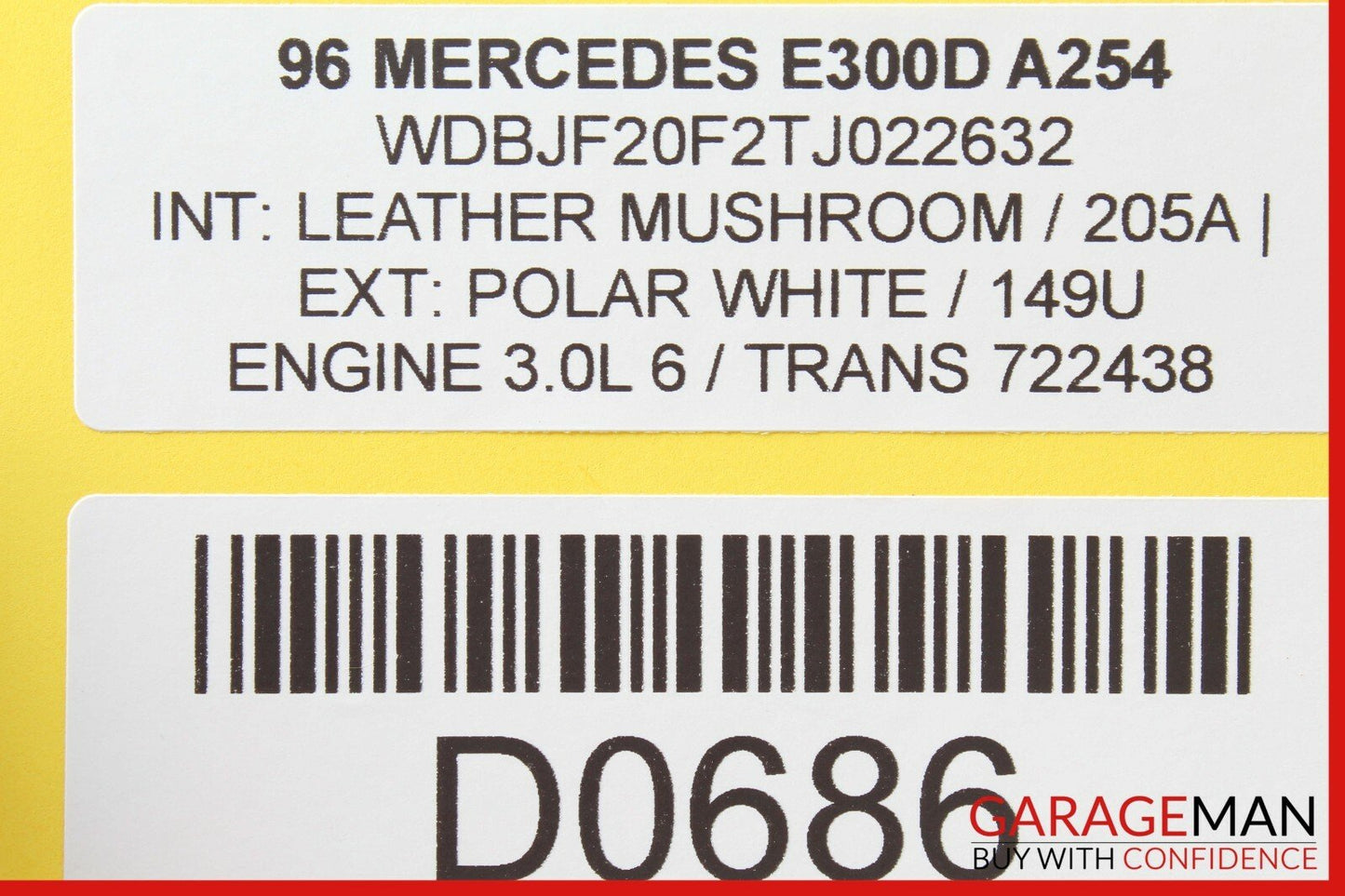 96-99 Mercedes W210 E300 E320 Rear Right Passenger Side Inner Tail Light Lamp