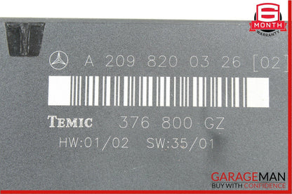 03-09 Mercedes W209 CLK500 CLK55 Rear Temic Control Module 2098200326 OEM