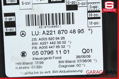 07-13 Mercedes W221 S550 S400 S500 Rear Left or Right Side Door Control Module