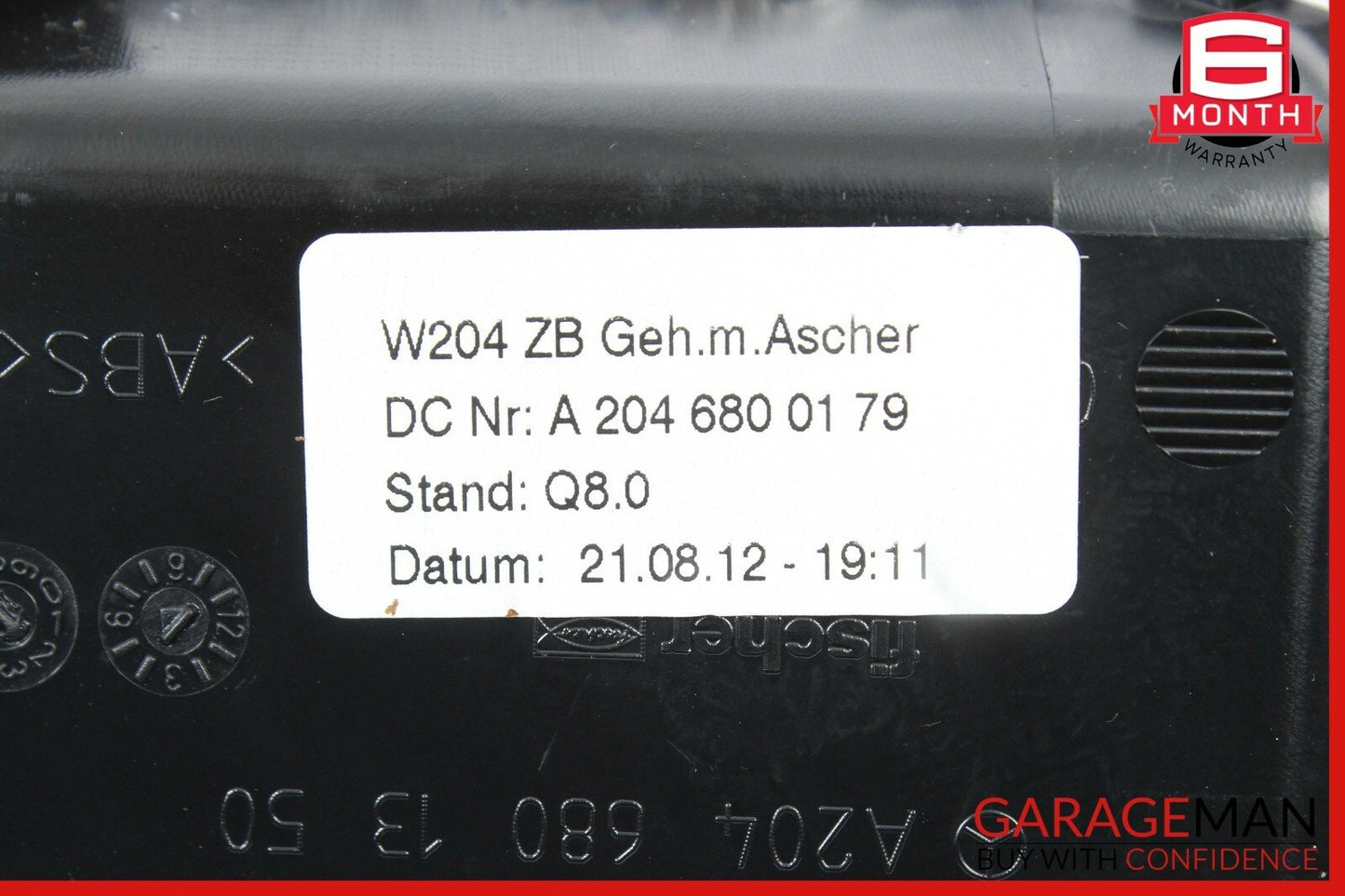 08-15 Mercedes W204 C250 C300 Center Console Ashtray Ash Tray Compartment OEM