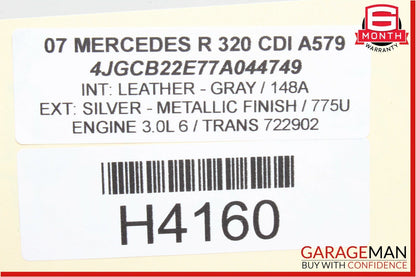 07-12 Mercedes GL450 ML450 R320 Seat Headrest Screen Monitor Display Trim Grey