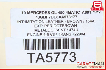 06-12 Mercedes X164 GL450 ML350 4Matic Front Drive Shaft Driveshaft Axle OEM
